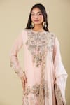 Shop_Anamika Khanna_Pink Sequins, Embroidery Round Neck Emb _Online_at_Aza_Fashions