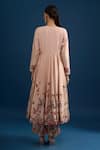 Shop_Matsya_Pink Silk Embroidery V-neck Anarkali Set _at_Aza_Fashions