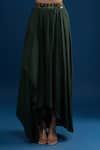 Matsya_Green Silk Embroidery Open , Round Bottle Cape Set _Online_at_Aza_Fashions