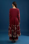 Shop_Matsya_Red Silk Embroidery V-neck Scarlet Anarkali Set _at_Aza_Fashions