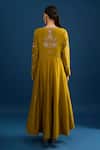 Shop_Matsya_Green Silk Sequins, Embroidery V-neck Lime Anarkali Set _at_Aza_Fashions