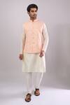 Buy_Arihant Rai Sinha_Orange Geometric Pattern Bundi _at_Aza_Fashions