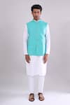 Arihant Rai Sinha Green Polyester, Jacquard Rama Poly Bundi Online at Aza Fashions Arihant Rai Sinha_Green Polyester, Jacquard Rama Poly Bundi _Online_at_Aza_Fashions