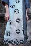 Label Anshu Khathuria_Gray Brocade, Velvet, Tissue Embroidery Open Neck Grey Silver Jacket Dress _Online_at_Aza_Fashions