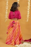 Shop_JILMIL DREAMWEAR_Pink Georgette Leheriya Print Lehenga Set _at_Aza_Fashions