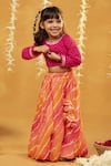 Buy_JILMIL DREAMWEAR_Pink Georgette Leheriya Print Lehenga Set _Online_at_Aza_Fashions