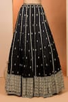 Buy_Neha Khullar_Black Mirrors, Zari Plunge Neck Zardozi Work Lehenga Set 