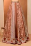 Buy_Neha Khullar_Orange Mirrors, Zari V-neck Zardozi Lehenga Set _Online_at_Aza_Fashions