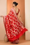 Shop_Neha Khullar_Red Embroidery Pure Silk Designer Saree With Unstitched Blouse _at_Aza_Fashions