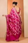 Shop_Neha Khullar_Pink Embroidery Rani Designer Saree And Unstitched Blouse Piece _at_Aza_Fashions
