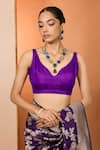 Neha Khullar_Purple Embroidery Designer Pure Silk Saree With Unstitched Blouse _Online_at_Aza_Fashions