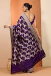 Shop_Neha Khullar_Purple Embroidery Designer Pure Silk Saree With Unstitched Blouse _at_Aza_Fashions