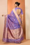 Shop_Neha Khullar_Purple Kora Organza Saree With Unstitched Blouse _at_Aza_Fashions