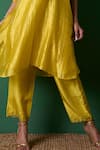 Priti Prashant_Yellow Silk, Organza Embroidery Collared Radiance Kurta Set With Dupatta _Online_at_Aza_Fashions