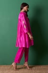 Shop_Priti Prashant_Pink Silk, Organza Embroidery, Zari Round Neck Paradise Kurta Set With Dupatta _Online_at_Aza_Fashions