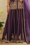 Shop_Saisha_Purple Georgette, Silk, Organza Sequins, Embroidery V-neck Kurta Set _Online_at_Aza_Fashions