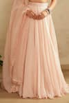Buy_Saisha_Pink Organza, Georgette Fabric Flowers, Embroidery Round Neck Baby Lehenga Set _Online_at_Aza_Fashions