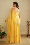 Shop_Saisha_Yellow Georgette, Silk, Organza Sequins, Embroidery Sweetheart Lemon Kurta Set _at_Aza_Fashions