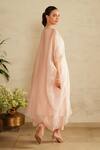 Buy_Saisha_Pink Organza, Silk Sequins, Embroidery Round Neck Baby Kaftan Set _Online_at_Aza_Fashions