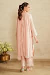 Shop_Saisha_Pink Chanderi , Cotton, Chanderi, Lace, Embroidery Baby Kurta Set _at_Aza_Fashions
