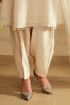 Saisha_Ivory Silk, Organza Sequins, Embroidery Round Neck Jhalak Kurta Set _Online_at_Aza_Fashions