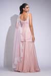 Shop_Shruti S_Pink Silk, Crepe, Organza Sequins Round Neck Kurta Sharara Set _at_Aza_Fashions