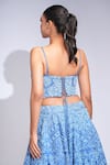 Buy_Shruti S_Blue Silk, Organza Sequins Sweetheart Neck Lehenga Set _Online_at_Aza_Fashions