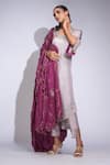Shruti S_Purple Silk, Organza Zari, Embroidery Kurta Pant Set _Online_at_Aza_Fashions