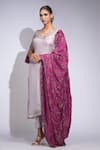 Buy_Shruti S_Purple Silk, Organza Zari, Embroidery Kurta Pant Set _Online_at_Aza_Fashions