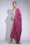 Shruti S_Purple Silk, Organza Zari, Embroidery Kurta Pant Set _at_Aza_Fashions
