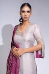Buy_Shruti S_Purple Silk, Organza Zari, Embroidery Kurta Pant Set 