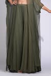 Buy_Shruti S_Green Georgette Sequins, Embroidery Round Neck Asymmetric Tunic And Sharara Set _Online_at_Aza_Fashions