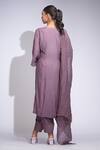 Shop_Shruti S_Purple Cotton, Organza Zari Round Neck Zari-checked Kurta Set _at_Aza_Fashions