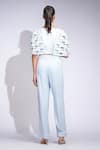 Shop_Shruti S_Blue Silk, Satin Sequins Square , Open Embroidered Crop Top Set _at_Aza_Fashions