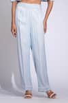 Shruti S_Blue Silk, Satin Sequins Square , Open Embroidered Crop Top Set _Online_at_Aza_Fashions