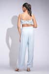 Shop_Shruti S_Blue Silk, Satin Sequins Square , Open Embroidered Crop Top Set _Online_at_Aza_Fashions