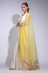 Shruti S_Off White Silk, Organza Zari V-neck Embroidered Kurta Sharara Set _Online_at_Aza_Fashions