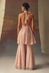 Shop_Twenty Nine_Blush Net Sequins Halter Neck Pink Short Tunic _at_Aza_Fashions