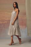 Buy_Twenty Nine_Silver Georgette Sequins One Shoulder Designer Dress _Online_at_Aza_Fashions