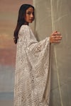 Twenty Nine_Silver Georgette Sequins One Shoulder Designer Dress _at_Aza_Fashions