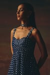 Buy_Twenty Nine_Blue Net Sequins Designer Flared Sharara _Online_at_Aza_Fashions