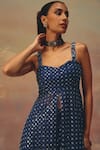Twenty Nine_Blue Net Sequins Designer Flared Sharara _at_Aza_Fashions