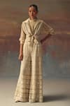Twenty Nine_Ivory Net Mirrors Palazzo _at_Aza_Fashions