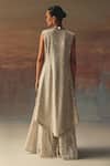 Shop_Twenty Nine_Silver Georgette Sequins Open Neck Designer Jacket _at_Aza_Fashions