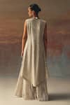 Shop_Twenty Nine_Silver Georgette Sequins Flared Sharara _at_Aza_Fashions