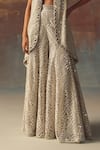 Buy_Twenty Nine_Silver Georgette Sequins Flared Sharara _Online_at_Aza_Fashions