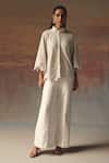 Buy_Twenty Nine_White Dupion Designer Bell Bottom Pant _at_Aza_Fashions