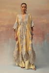 Twenty Nine_Gold Brocade Sequins, Embroidery Designer Palazzo _Online_at_Aza_Fashions