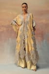 Shop_Twenty Nine_Gold Brocade Sequins, Embroidery Designer Palazzo _Online_at_Aza_Fashions