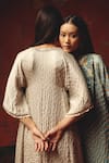Shop_Twenty Nine_Off White Silk V-neck Moon Dust Gajji Kurta _Online_at_Aza_Fashions